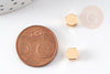 Perle hexagone laiton doré 18k,perle hexagone, sans nickel,creation bijoux, perle géométrique,5mm, x10 G0865
