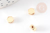 Perle hexagone laiton doré 18k,perle hexagone, sans nickel,creation bijoux, perle géométrique,5mm, x10 G0865