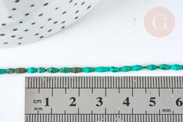 Perle howlite naturelle teintée vert, bijou en pierre naturelle, howlite naturelle, perle en pierre, fil de 50cm - (G7261)