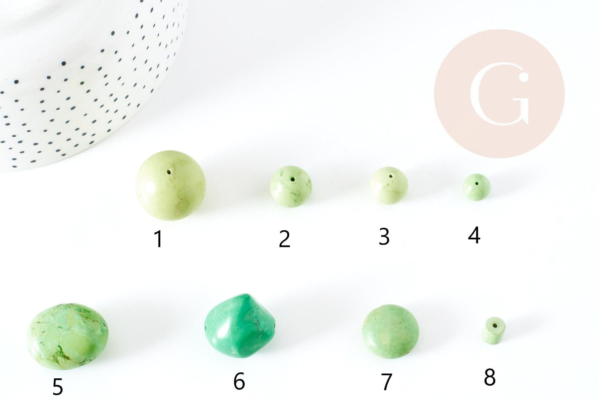 Perle howlite naturelle verte 15mm, création bijoux pierre G0603
