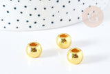 Perle intercalaire Pony Bead zamac doré 10mm, x20 (G8535)