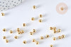 Perle intercalaire ronde acier inoxydable 304 doré 4mm, x50 (G7319)