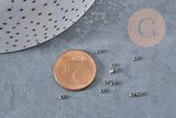 Perle intercalaire ronde acier inoxydable 304 platine 2mm, x100 (G8848)