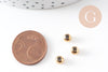 Perle intercalaire ronde acier inoxydable IP 304 doré 4mm, x10 (G10906)