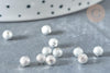 Perle intercalaire ronde laiton argenté sablée 4mm , perle argentée texturée pour création bijoux, x20 (G8002)
