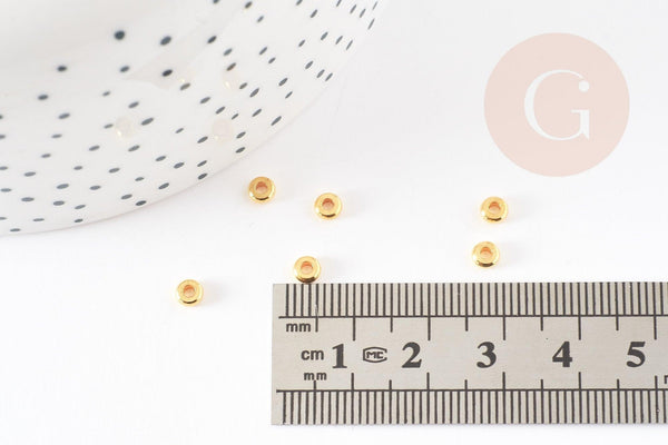 Perle intercalaire rondelle laiton doré 4mm, x 10 20 50 100 (G3141)
