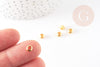Perle intercalaire tube laiton doré 5x4mm, x10 ou 20 ou 50 ou 100 (G6610)