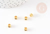 Perle intercalaire tube laiton doré 5x4mm, x10 ou 20 ou 50 ou 100 (G6610)