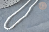 Perle jade blanc naturel ronde 2mm, x1 fil de 41 cm (G7397)