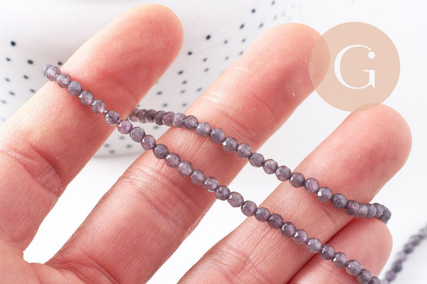 Perle jade gris,perle jade,pierre naturelle,jade naturel, pierre, facette, jade, 4mm,fil de 38cm (G1124)