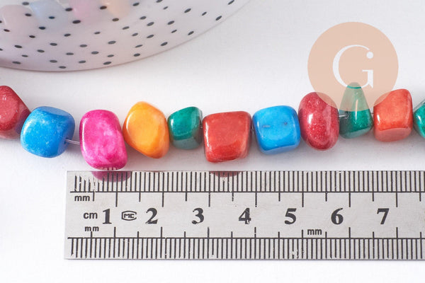 Perle jade mashan, perle jade,pierre naturelle,jade naturel perle facette,10-18mm, x1 (G3891)