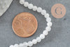Perle jade naturel blanc facette 4mm, pierre naturelle, x1 fil de 36.5cm (G3001)