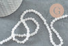 Perle jade naturel blanc facette 4mm, pierre naturelle, x1 fil de 36.5cm (G3001)