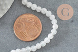 Perle jade naturel blanc facette 4mm, x1 fil de 36.5cm (G3001)