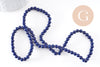 Perle jade naturel teinté bleu foncé 4mm, x1 fil de 40 cm (G4100)