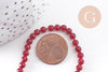 Perle jade rouge bordeau,pierre,perle facette,jade,4mm,fil de36 cm x1 (G1111)