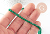 Perle jade vert foncé, perle jade, pierre naturelle, perle facette, 4mm, fil de 37cm, x1 (G2926)