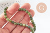 Perle jade vert olive ronde naturelle 6mm, x1 fil de 38cm (G3804)