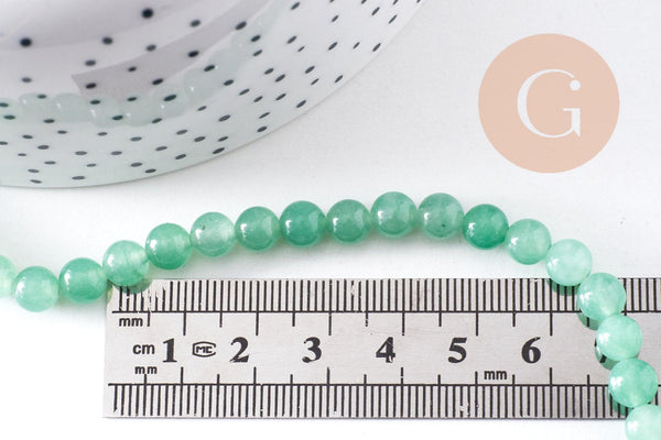 Perle jade vert ,perles rondes,perle jade,jade naturel, jade vert,pierre naturelle, 6mm, le fil de 60 perles,(G2509)