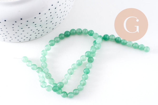 Perle jade vert ,perles rondes,perle jade,jade naturel, jade vert,pierre naturelle, 6mm, le fil de 60 perles,(G2509)