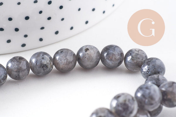 Perle labradorite, pierre naturelle,labradorite naturelle,perle pierre,8mm,x1 fil de 50 perles, x1 (G6902)