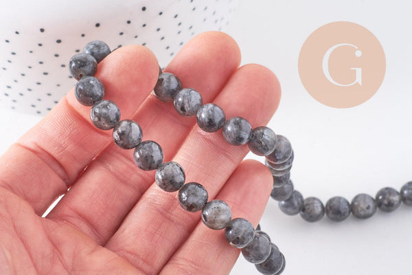 Perle labradorite, pierre naturelle,labradorite naturelle,perle pierre,8mm,x1 fil de 50 perles, x1 (G6902)