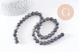 Perle labradorite, pierre naturelle,labradorite naturelle,perle pierre,8mm,x1 fil de 50 perles, x1 (G6902)