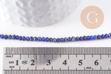 Perle lapis lazuli ronde facett,bijou pierre naturelle,lapis lazuli naturel, perle pierre,3x2mm,le fil de 39cm (G3558)