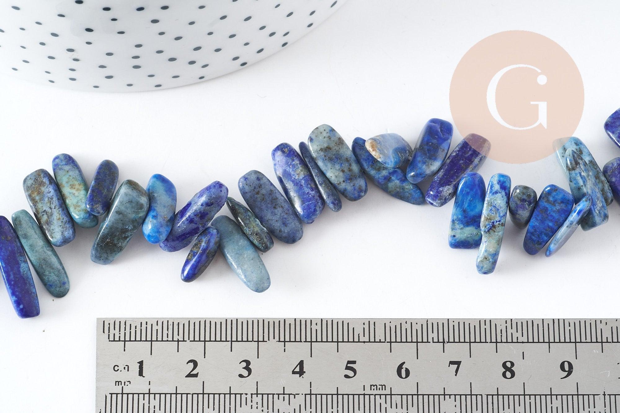 Perle longue lapis Lazulis naturel 13-25mm, (G3441)