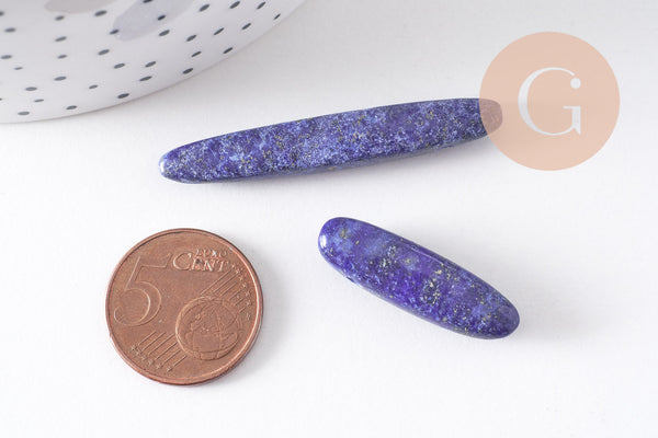 Perle longue lapis Lazulis, pierre naturelle,lapis naturel, pierre rectangle, x5 (G2711)