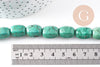 Perle longue ovale turquoise, howlite naturelle,perle turquoise,perle pierre, fil de 39,cm x1 (G5465)