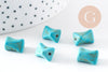 Perle longue ovale turquoise, howlite naturelle,perle turquoise,perle pierre, fil ou lot (G0791)