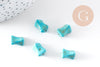 Perle longue ovale turquoise, howlite naturelle,perle turquoise,perle pierre, fil ou lot (G0791)