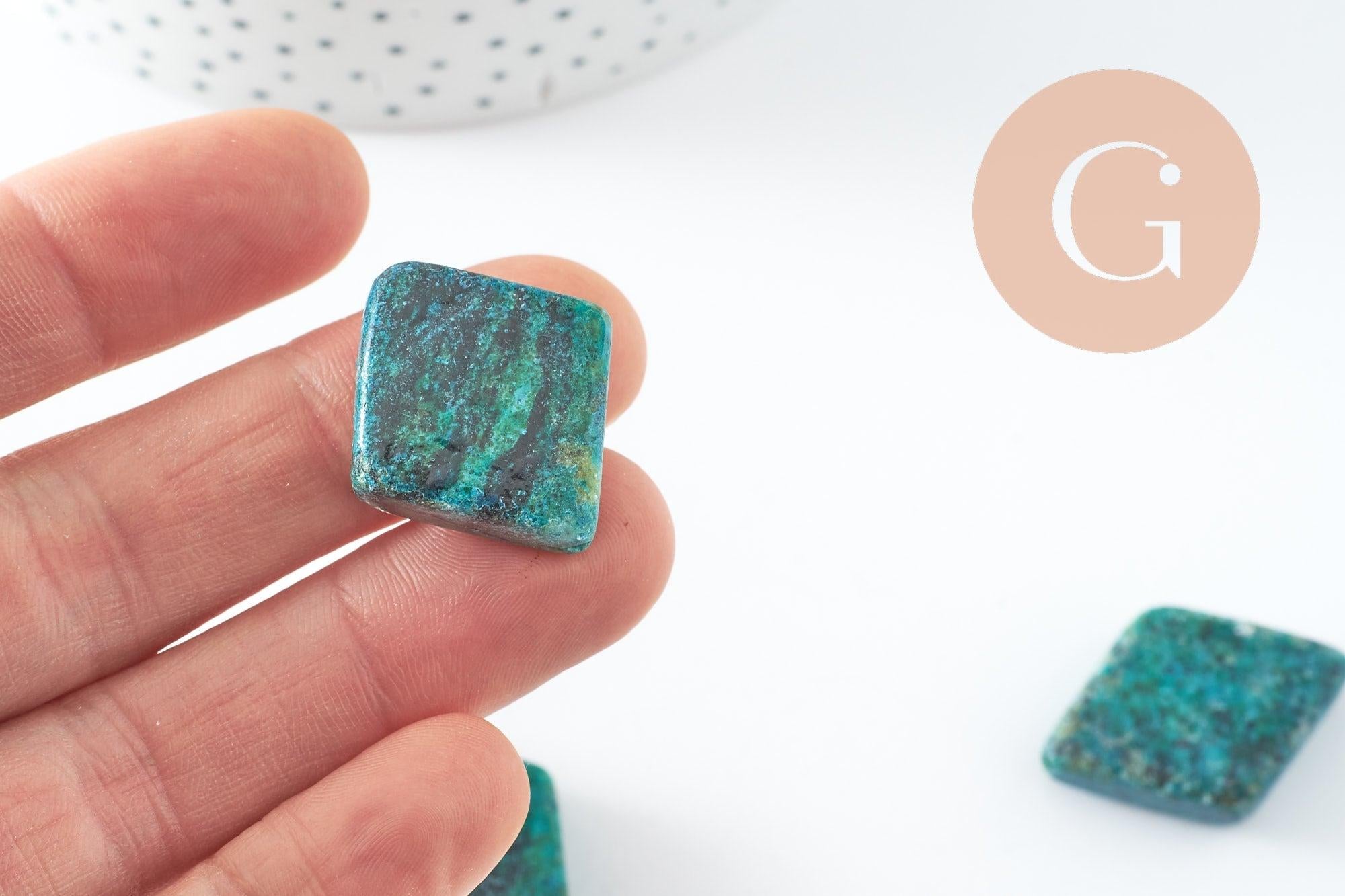 Perle losange turquoise naturelle verte teintée 36mm, x1 (G0524)