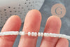 Perle nacre blanche naturelle heishi 2x4mm, x1 fil de 20cm (G4475)