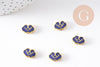 Perle nuage doré émail bleu 12mm, Pendentif japonisant pour création bijoux, x1 (G2805)