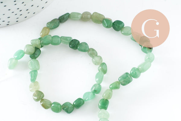 Perle nuggets aventurine ,pierre précieuse,pierre naturelle, aventurine,pierre roulée,5-7mm, x1 (G3040)