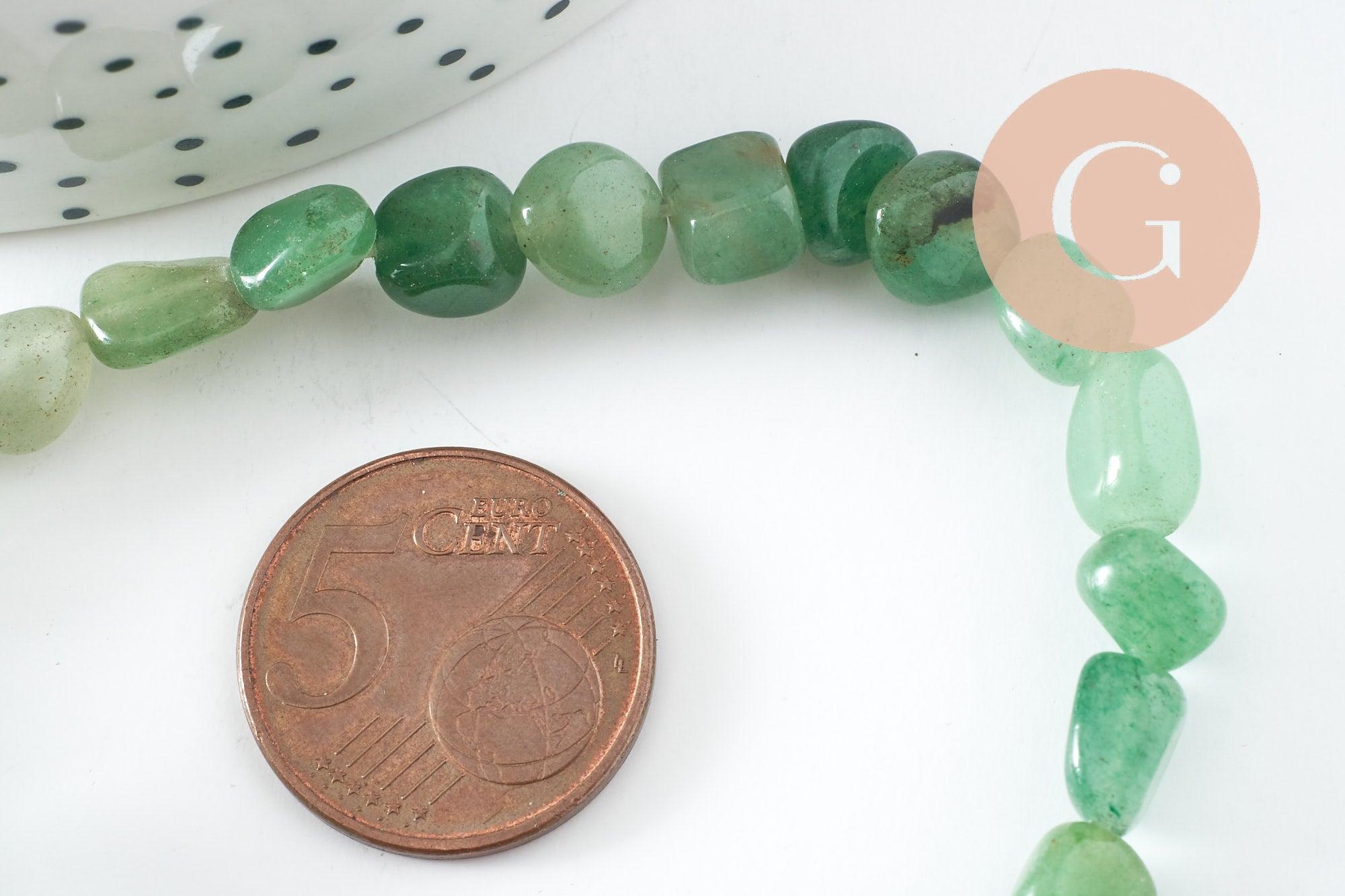 Perle nuggets aventurine ,pierre précieuse,pierre naturelle, aventurine,pierre roulée,5-7mm, x1 (G3040)