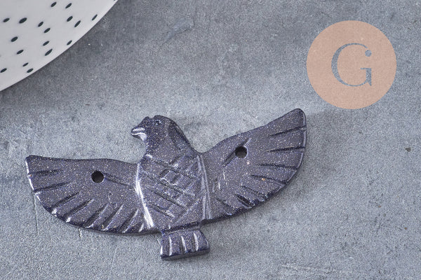 Perle oiseau aigle pierre naturelle 40mm, x1 (G10332)