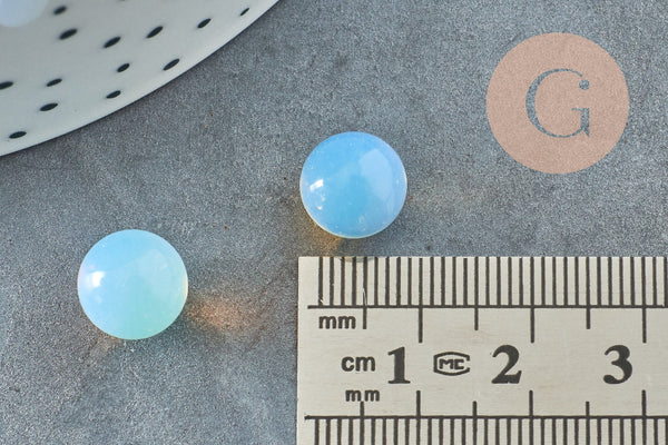 Perle opalite blanche ronde non percée 10mm, x1 (G7107)
