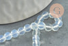 Perle opalite blanche ronde percée 4mm, 1x fil de 39.8cm (G8422)