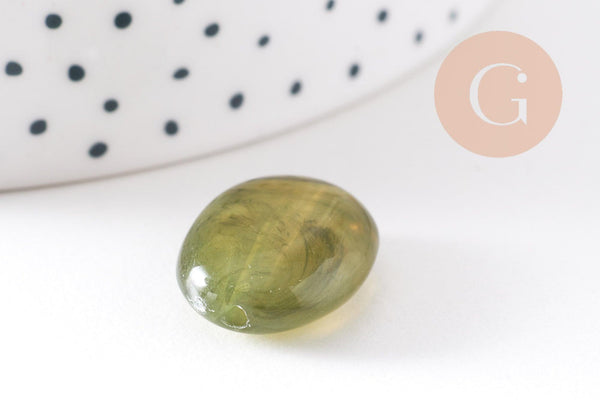 Perle ovale plate acrylique imitation pierre 19x15mm, x10 (G10489)