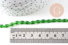 Perle ovale verre facetté vert clair 6x4mm, fil de 38cm, x1 (G10600)