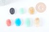 Perle ovale verre multicolore 24-40mm, création bijoux faits main x1 (G9696)