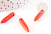 Perle pointe howlite orange, howlite naturelle,perle orange, perle pierre, fil de 90 x1 (G0566)