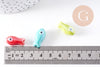 Perle poisson porcelaine multicolore 19.5mm, x5 (G10321)