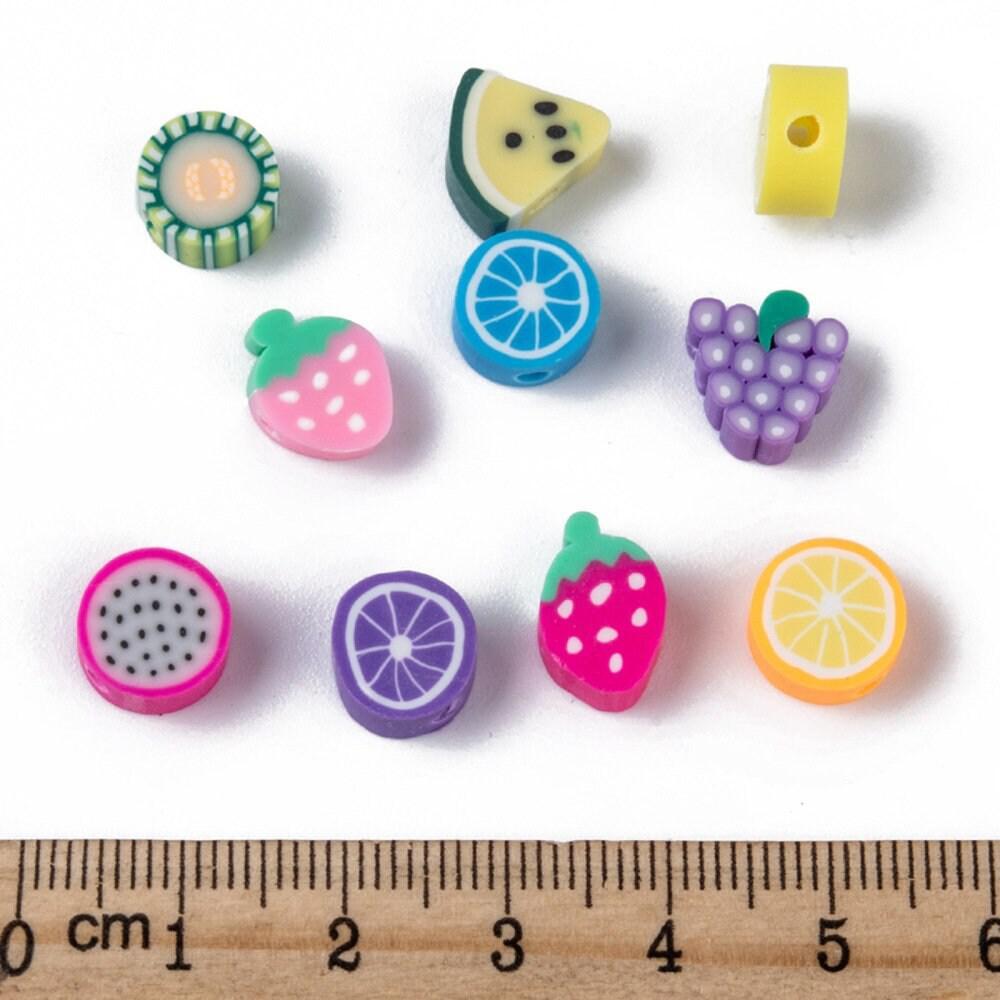 Perle polymère fruits multicolore 12x10mm, x50 G5029