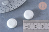 Perle porcelaine blanche, perle striées,perle céramique, céramique blanche, 15mm, x10 (G2571)