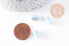 Perle porcelaine bleu pâle, perle céramique, porcelaine bleu,perle tube, création bijoux, 10mm, x5 G1715