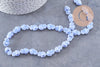 Perle porcelaine bleu tendre coeur irisé, perle céramique, 16mm, x20 (G3972)